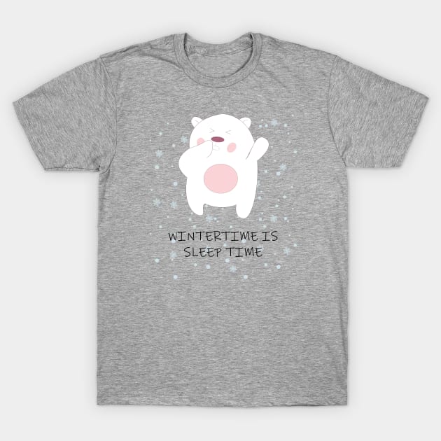 Ice Bear Wintertime is sleeptime - Polar bear T-Shirt by startupmindset